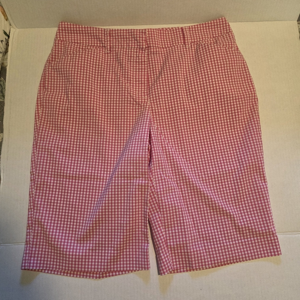 Jones New York Pink Checkered Shorts